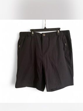 Womens Pudolla Black Athletic Zip-Pocket Shorts size XL